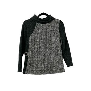 🟢Trisha Tyler Gray Tweed Cowl Neck Sweater Size S